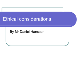 Ethical considerations - Mr Hansson's IB Psychology Website