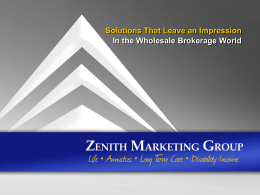Sample Title Slide - Zenith Marketing Group Inc.