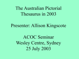The Australian Pictorial Thesaurus
