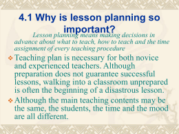 Unit 4 Lesson Planning