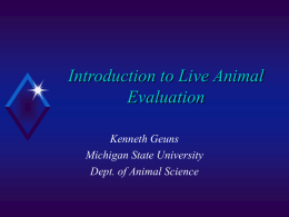 Introduction to Live Animal Evaluation