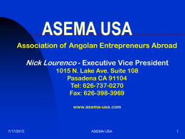 Angola Business Opportunities - Monterey Bay International