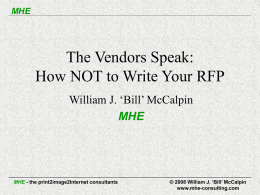 The Vendors Speak - How NOT To Write Your RFP