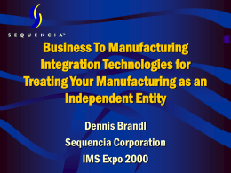 Business To Manufacturing Integration Technologies for