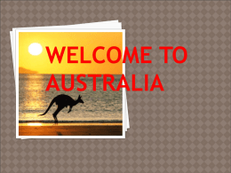 Welcome to Australia