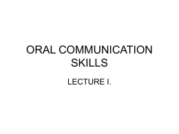 ORAL COMMUNICATION SKILLS