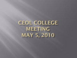 Assessment and Accreditation Meeting – April 21, 2010