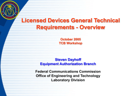 Licensed Devices General Technical Requirements
