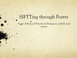 SIFTTing through Poetry