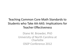 Teaching Common Core Math Standards to Students who Take