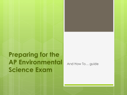 Preparing for the AP Environmental Science Exam
