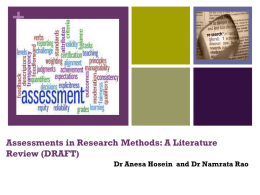 Assessments in Research Methods: A literature review