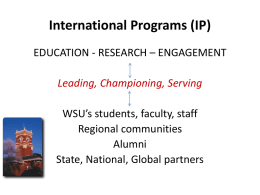 International Programs John Gardner VP University