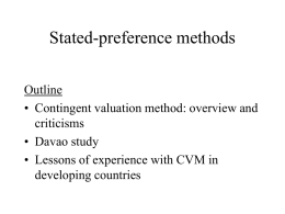 Contingent valuation method (CVM)