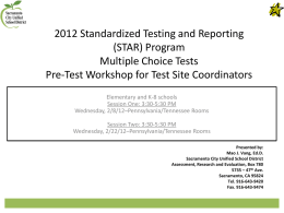 2010 STAR Pre-Test Workshop Slides