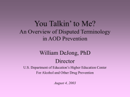 You Talkin&rsquo; to Me? An Overview of Disputed Terminology in