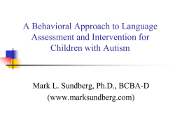 A Behavioural Approach to Language Assessment and