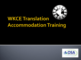 WKCE Translation Accommodation