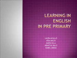 LEARNING IN ENGLISH IN PRE PRIMARY