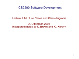 Lecture 38: UML and the Software Development Process