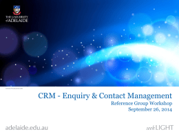 CRM - Enquiry & Contact Management Reference Group