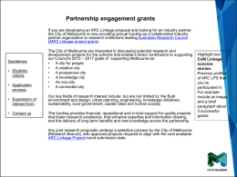 Partnership engagement grants