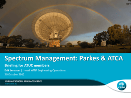 Spectrum Management: Parkes & ATCA