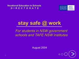 stay safe @ work - Home - NSW Department of Education