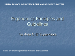 Ergonomics Principles and Guidelines