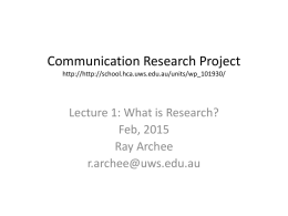 Communication Research Project