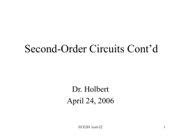 Second-Order Circuits cont'd