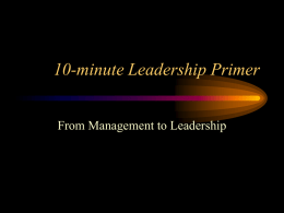 10-minute Leadership Primer