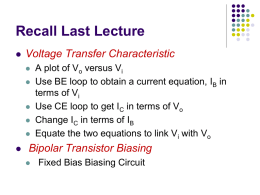 Recall Lecture 12