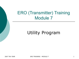 ERO (Transmitter) Training Module 7