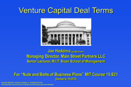 Venture Capital Terms - The Nuts and Bolts of Business