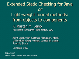 Extended Static Checking for Java