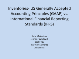 Inventories- GAAP vs. IFRS