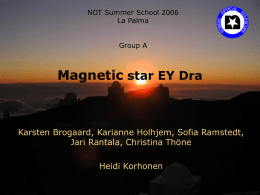 Magnetic star EY Dra