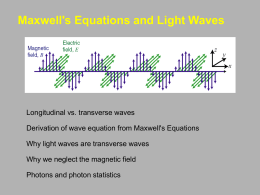 3. Maxwell's Equations, Light Waves, Power, and Photons