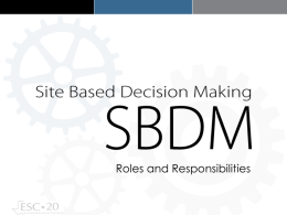 SITE-BASED DECISION MAKING
