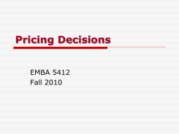 Pricing Decisions - Middle East Technical University