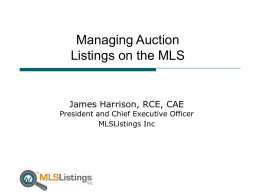 Auction Listings on the MLS