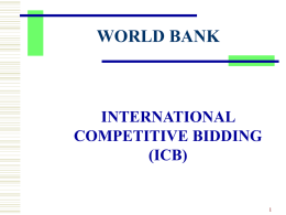WORLD BANK Islamic Republic of Iran Information Seminar