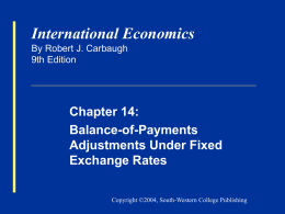 Carbaugh, International Economics 9e, Chapter 14