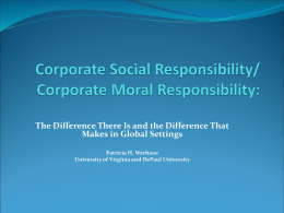 Corporate Social Responsibility/Corporate Moral