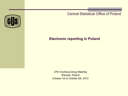 Central Statistical Office of Poland National Bank of