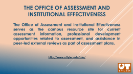 The Office of Assessment and Institutional Effectiveness