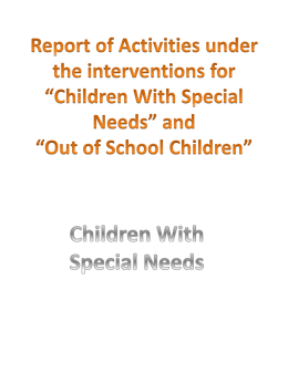 Report of Activities under the interventions for “Children