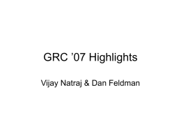 GRC ’07 Highlights