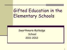 Gifted Education in the Elementary Schools